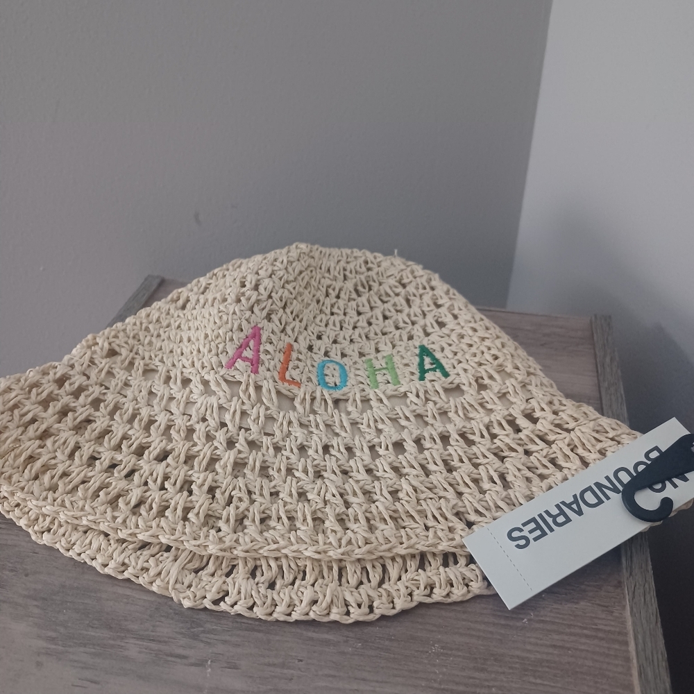 NOBO Straw Hat ALOHA Beach Bucket Hat- NEW
